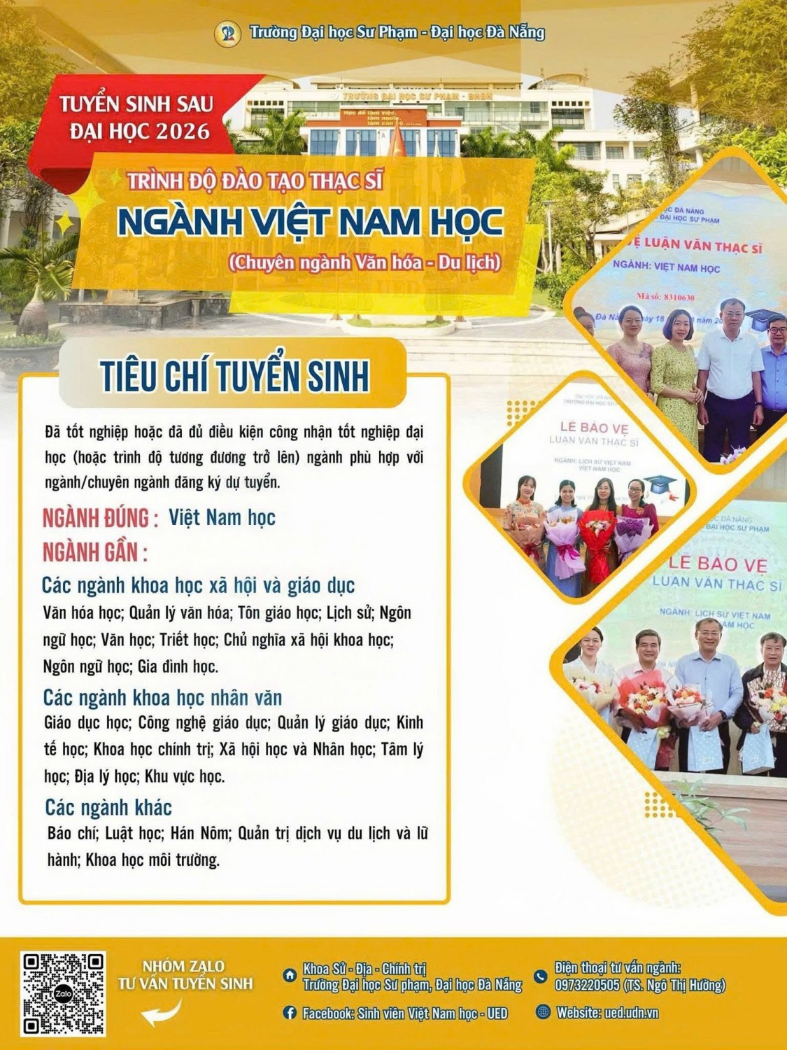 🎓📘 THÔNG TIN TUYỂN SINH THẠC SĨ VIỆT NAM HỌC 2026