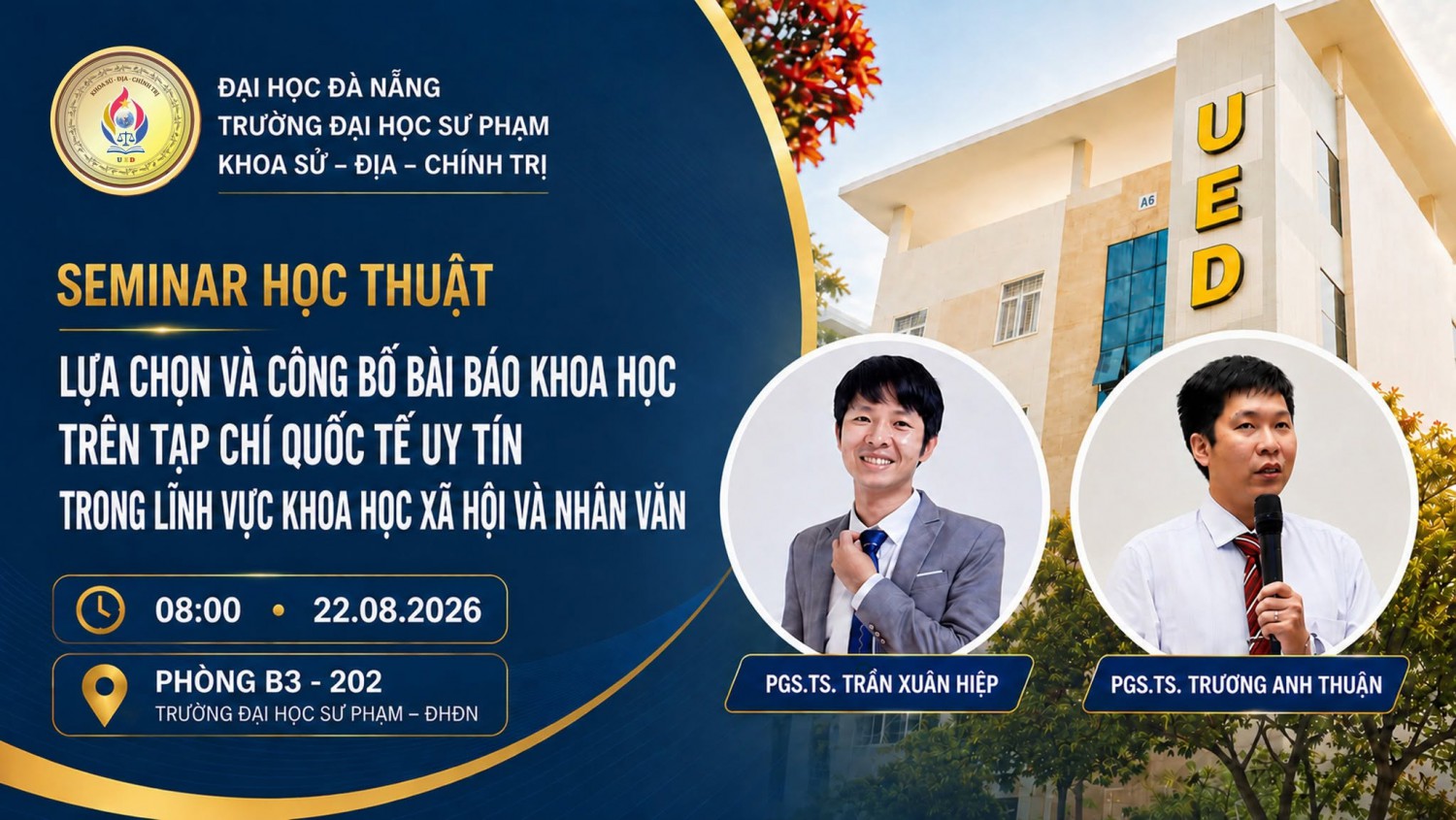 📢 THÔNG BÁO SEMINAR "LỰA CHỌN VÀ CÔNG BỐ BÀI BÁO KHOA HỌC TRÊN TẠP CHÍ QUỐC TẾ UY TÍN TRONG LĨNH VỰC KHOA HỌC XÃ HỘI VÀ NHÂN VĂN"